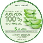 Venamine Korean Aloe Vera Soothing & Moisture Gel 100% For Face And Body 300ml