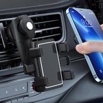 JUNJIAWU Car Phone Holder, Phone Holder for Car Dashboard Air Vent with Metal Hook Clip Universal Car Accessories for All Smartphones(Black)