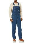 Carhartt mens Loose Fit Denim Bib Overall, Darkstone, 36W x 32L