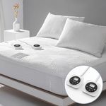 King Size Electric Heated Mattress Pad - Bed Warmer with Memory & Preheat Functions, 12 Heat Settings Dual Control for 1-12 Hours Auto Off, Lighted Button