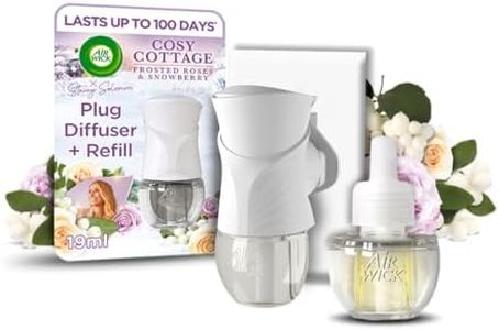 Air Wick Plug in Diffuser Kit, Cosy Cottage Frosted Roses & Snowberry, 1 Device & 1 Refill (19ml), Long Lasting Fragrance, Lasts up to 100 days, Plug in Air freshener