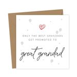 Only the best Grandads get promoted to Great Grandad Card - Cute Announcing Pregnancy Card | Baby Announcement cards Cards | We're Pregnant Cards | Pregnancy Announcement Card