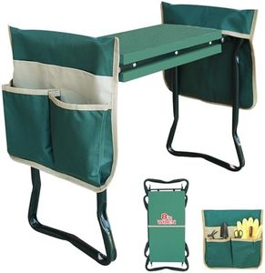 Upgraded Garden Kneeler and Seat with Thicken & Widen Soft Kneeling Pad,Heavy Duty Gardening bench kneeler and seat Foldable Gardening Stool with 2 Tool Pouches，Gifts for Women, Seniors, Mom & Dad