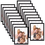 WIFTREY Black 8x10 Picture Frame Set of 18, Multi Photo Frames 8 by 10 Bulk for Wall Hanging or Tabletop Display