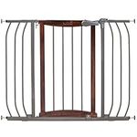 Summer Infant Anywhere Decorative Walk-thru Baby Gate, Fits Openings 28'-42.5' Wide, Walnut Wood and Charcoal Metal Finish, for Doorways and Stairways, 30” Tall Baby and Pet Gate