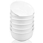 Foraineam 30 Ounce Porcelain Soup Bowls Pasta Cereal Bowl White Ceramic Serving Bowl Set for Noodle Rice Soup Salad, Set of 6