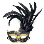 Feather Masquerade Mask,Venetian Costume Christmas Party Mask.