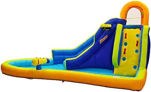 BANZAI Big Blast Water Park, Length: 14 ft 5 in, Width: 10 ft 7 in, Height: 7 ft 11 in, Inflatable Outdoor Backyard Water Slide Splash Bounce Climbing Toy