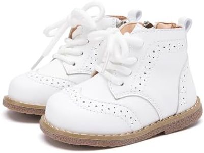 BMCiTYBM Baby Girl Boy Boots High Top First Walking Shoes White 6-12 Months