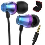 ACAGET 3.5mm Jack Headphone for Airplane School Student, Wired Earphones for PS5 PC, Corded Earbuds with Microphone In Ear for Samsung A15 A14 A05s S10e A12 for iPhone 6 MP3 MP4 Purple