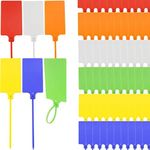 LeonBach 60 PCS Plastic Shipping Tags,Large Waterproof Shipping Tags Big Self Locking Seal Tags Zip Tie Label Hang Tags for Logistics Use Luggage Labeling,2.3" x 9.8"(Mixed 6 Colors)