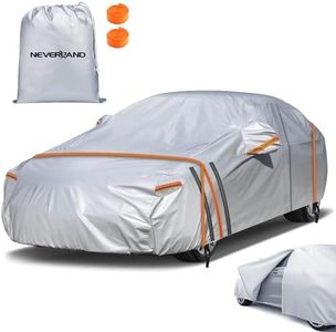 NEVERLAND Sedan Car Cover 300D Waterproof Heavy Duty All Weather Protection Snow Anti-UV Windproof Outdoor Full Car Cover with Reflective Straps,Elastic Bands, Zipper for BMW/Mercedes-Benz/Honda