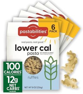 Pastabilities, Lower Calorie Pasta, Ruffles – 100 Calories/Serving Low Net Carbs, Low Calorie, Non-GMO, High Fiber, Vegan, Plant-Based, Enhanced Nutrients, Delicious Taste & Texture (8 Ounce, 6 Pack)