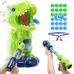 EagleStone Movable Dinosaur Shooting Toys for Kids,Electronic Target Shooting Games with 2 Pump Gun,48 Balls Party Favor Toys with Score Record, LED & Sound, Dino Toys Gift for Boys and Girls