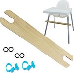 High Chair Foot Rest, Non-Slip Natural Wood Highchair Footrest Adjustable Baby High Chair Accessories with Rubber Rings, Wooden Footrest Compatible with IKEA Antilop High Chair