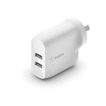 Belkin Boost Charge Dual USB-A Wall Charger 24W (For iPhone 14, iPhone 14 Plus, iPhone 14 Pro, iPhone 14 Pro Max, iPhone 13, iPhone 12, Samsung Galaxy S23, S23+, S22, Pixel and more)