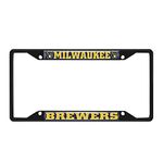 Fan Mats 31311: Milwaukee Brewers Metal License Plate Frame Black Finish