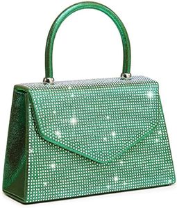 Dasein Women's Evening Bag Party Clutches Wedding Purses Cocktail Prom Handbags with Frosted Glittering (Rhinestone-green)
