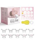 BALIME Flange Inserts 10PCS 13/15/17/19/21mm for 24mm Flange/Shields of All Breast Pump, Nipple Measurement Card, Compatible with Medela Elvie Momcozy Spectra Jheppbay Bellababy