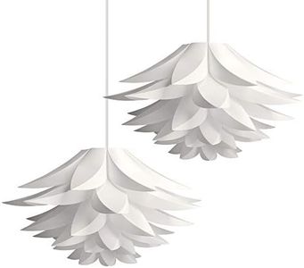 kwmobile Lampe puzzle design lotus - Abat-jour luminaire montage DIY - Suspension ou lampadaire lumière décoration fleurs salon chambre
