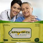 Adult Wet Wipes - Easy Bath (32x32cm), Combo Pack of 24 Packs (240 wipes)