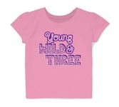 Young Wild and Three Year Old Birthday T-Shirt 3rd Party Tee Shirt Outfit Toddler Girl Pink