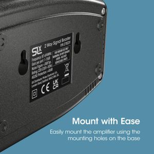 SLx TV Signal Booster Amplifier – 2-Way Coax, 4G/5G Filter, Variable Gain