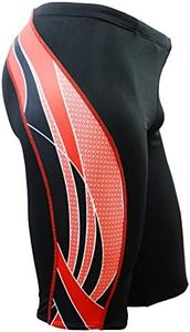 Adoretex Men's Side Wings Jammer Swimsuit (MJ009) - Black/Red - 36