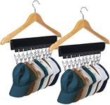 Binboov Hat Rack for Baseball Caps Hat Organizer Holder for Hanger & Room Closet Display, 2Pack 10 Hat Storage Clips for Hang Ball Caps Winter Beanie & Accessories, for Men, Boy Women Gift (2PC Black)