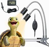 RUGOMCUB All-in-One Reptile Heat Lamp Bundle, Dual-Head UVB & UVA Lamp with Timer and Hygrothermograph, High UVA Lighting for Bearded Dragon, Lizard, Snake, Amphibians, Easy to Install