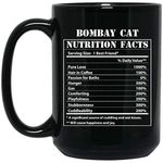 Lovesout Funny Bombay Cat Nutritional Facts Christmas 2023 Gifts Black Coffee Mug 15oz