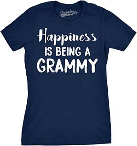 Womens Happiness is Being a Grammy Funny T Shirt Gift Grandmother for Grandma Funny Womens T Shirts Mother's Day T Shirt for Women Funny Grandma T Shirt Navy XL