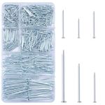 KURUI 700pcs Hardware Nails for Hanging Pictures Assorted Kit, Up to 2"-Long Picture Hanging Nails for Wall Drywall Wood, Finish Nails Assortment Kit, 640 Frame Nails and 60 Small Finishing Nails