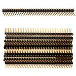 Chanzon Pin Header Strip for Arduino Gpio 40 pin x 10pcs Male Headers Pins Rignt Angle 90 Degrees Single Row Gold Plated Pitch 2.54mm 0.1 inch Breakaway for PCB Connector Machine Breadboard