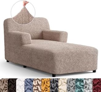 PAULATO BY GA.I.CO. Chaise Lounge Cover - Lounge Sofa Slipcover - Soft Polyester Fabric Slipcovers - 1-Piece Form Fit Stretch Furniture Slipcover - Microfibra Collection - Cipria (Chaise Lounge)