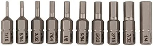 Wiha 72596 10 Piece Bit Set Hex Inch