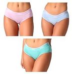 Bambody Leak Proof Hipster: Sporty Period Panties for Women and Teens - 3 Pack: Pink-Blue-Green - X-Small