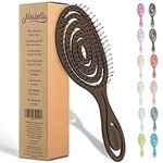 Ninabella Organic Detangling Hair Brush for Women, Men & Children - Does not Pull on Hair - Hair Straightening Brushes for Straight, Curly & Wet Hair - Unique Spiral Hairbrush