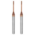 sourcing map 2pcs Square Nose End Mill 4mm Shank 1.5mm x 15mm AlTiSin Coated Solid Carbide Long Reach Extended Neck 4 Flutes CNC Router Bit Milling Cutter for Stainless Steel Hardened Steel