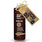 Furniture Clinic Wood Stain | Multiple Finishes | Fast Drying | Indoor and Outdoor Furniture and More | Water Based, Low Odor, Non-Toxic | Polyurethane| White Ash (17oz / 500ml)