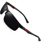 PUKCLAR Mens Driving Sunglasses Polarised Sports Sunglasses Al-Mg Metal Frame Cycling Fishing Golf Goggles