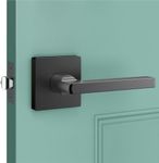 ULTRALOQ Door Lever, Exclusive Entry Door Handle for Deadbolt Lock, Adjustable Latch Backset, Matte Black