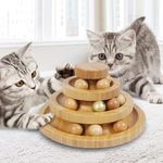 Cat Ball Track,Cat Ball Toy,Kitty Toys Roller,3-Level Cat Ball Tower with 9 Removable Balls,Interactive Cat Toy,Circle Track DIY Fun Toy for Kitten Mental Physical Exercise