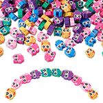 Beadthoven 50pcs Polymer Clay Owl Beads, Random Color Cute Bird Animal Soft Pot Beads for Jewelry Necklace Bracelet Making Hole: 1.6mm