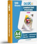 Deskit Laminating Pouches A4, Gloss, 120 Sheets, 150 Microns - Clear and Durable Presentations - Ideal Rigidity for Everyday Use