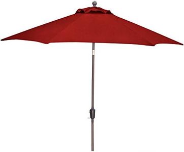 Hanover Traditions 9 Ft. Market Outdoor Umbrella with Tilt Crank Lever, Rust-Resistant, All-Weather, Red