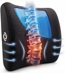 SAMSONITE, [Cooling Gel] Lumbar Support Pillow for Office Chair or Car Seat - Boost Your Lower Back Comfort Zone, [HIGH Grade - Memory Foam], Universal Chair Cushion, Breathable Mesh, Washable Cover
