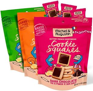 Michel et Augustin Cookie Snack Bag, 3 Flavor Variety Pack, Dark Chocolate & Sea Salt + Milk Chocolate & Caramel + Milk Chocolate & Hazelnut, 15 Cookies per Bag, Stocking Stuffers for Adults