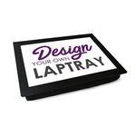 Design Your Own Extra Large Lap Tray. 49.8cm | Handmade Wooden Frame | Beanbag Cushioned Bottom | Computers, Laptops, Meals, Food, Crafting, TV, Dinner, Serving (Black)