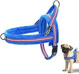 PAW ID Dog Harness No Pull for Small and Medium Dogs, Soft Flannel Padded Step in Reflective Easy Walker Escape Proof Dog Vest Harness (L, Blue)